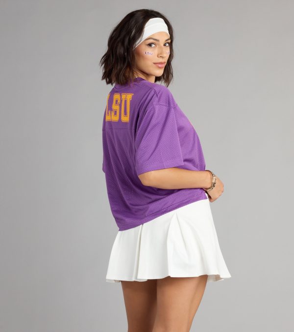 Play to Win LSU® Tigers® Cropped Jersey Top - Image 2