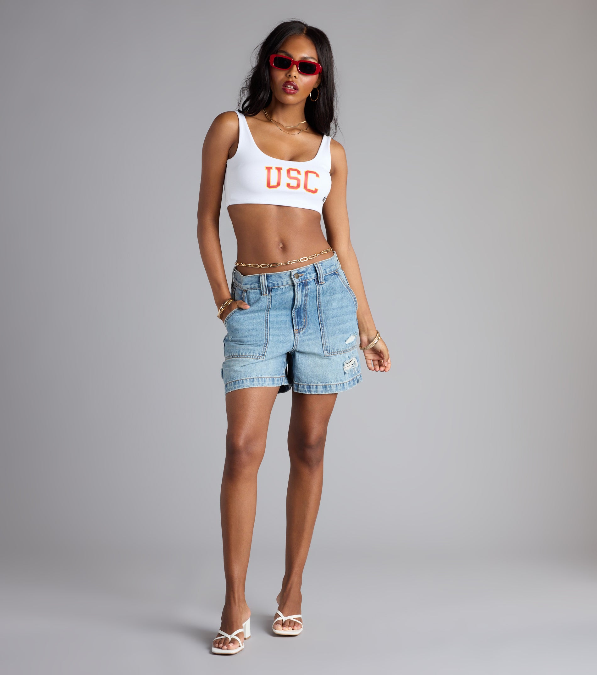 Fight On® Fit USC® Cropped Tank Top - Image 3