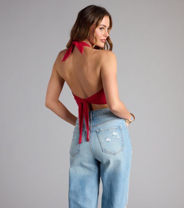 Fight On® And Flirt USC® Halter Crop Top - Image 3