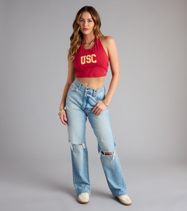 Fight On® And Flirt USC® Halter Crop Top - Image 4