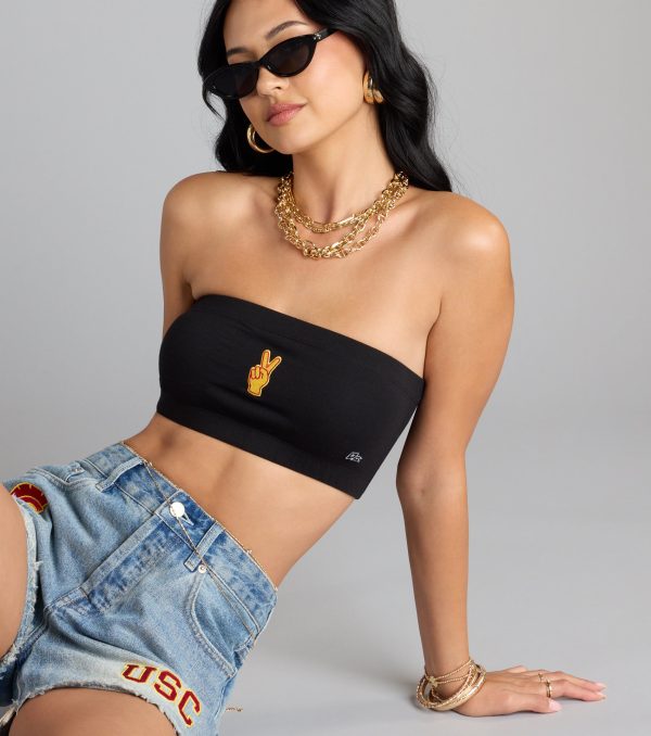 Victory Vibes Only USC® Bandeau Crop Top - Image 3