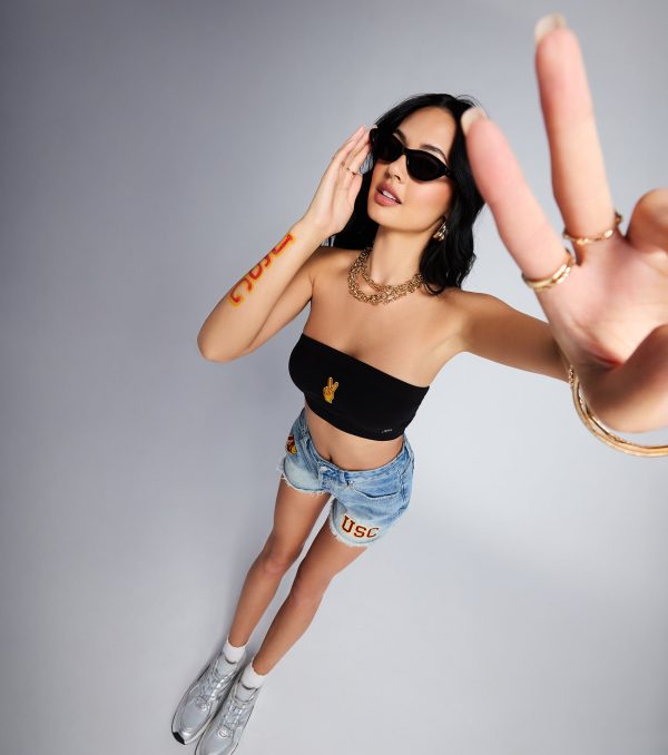 Victory Vibes Only USC® Bandeau Crop Top - Image 4