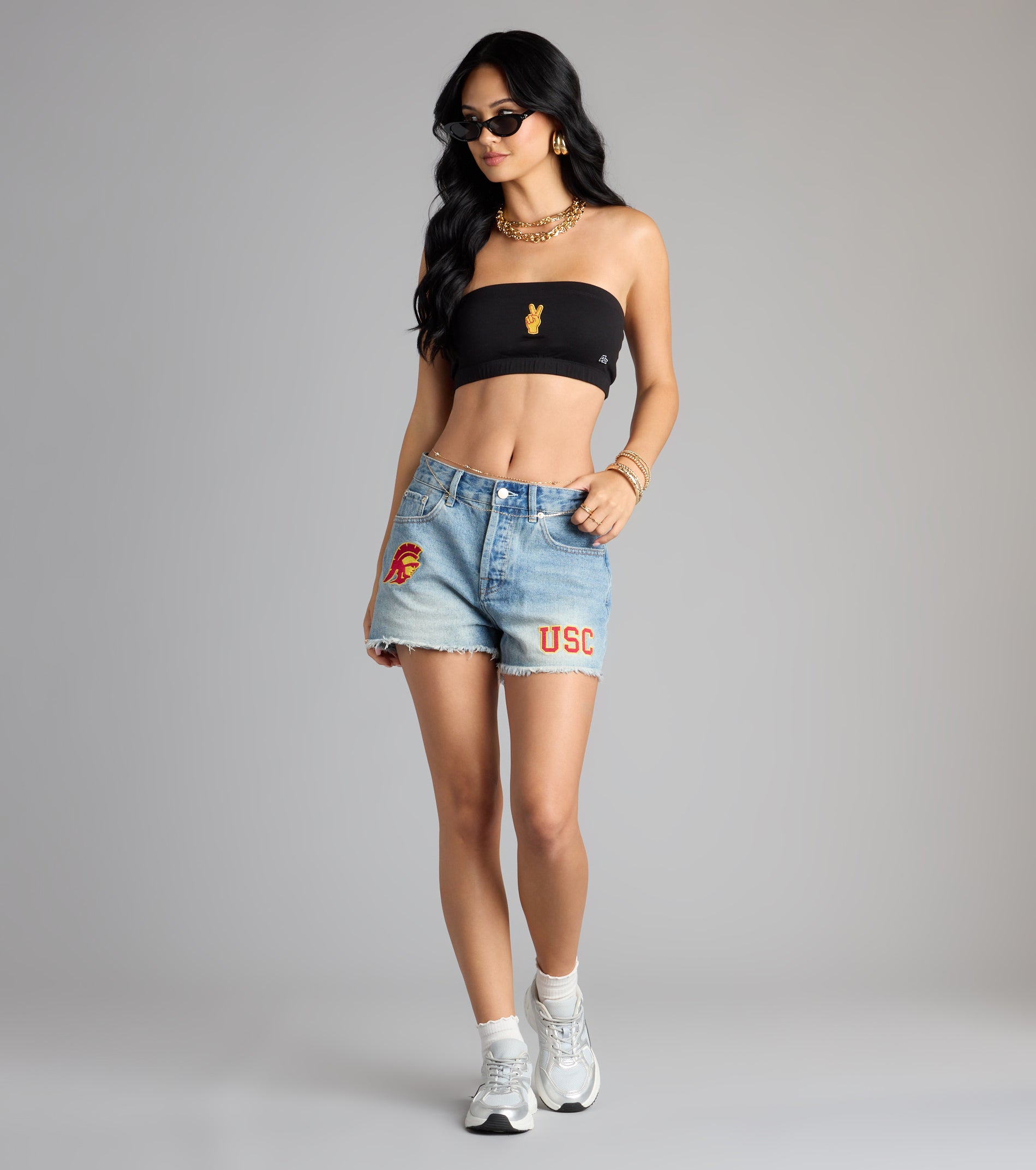 Victory Vibes Only USC® Bandeau Crop Top - Image 6