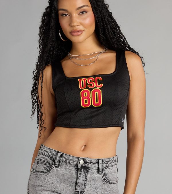 Game On Girl USC® Jersey Corset Crop Top - Image 5