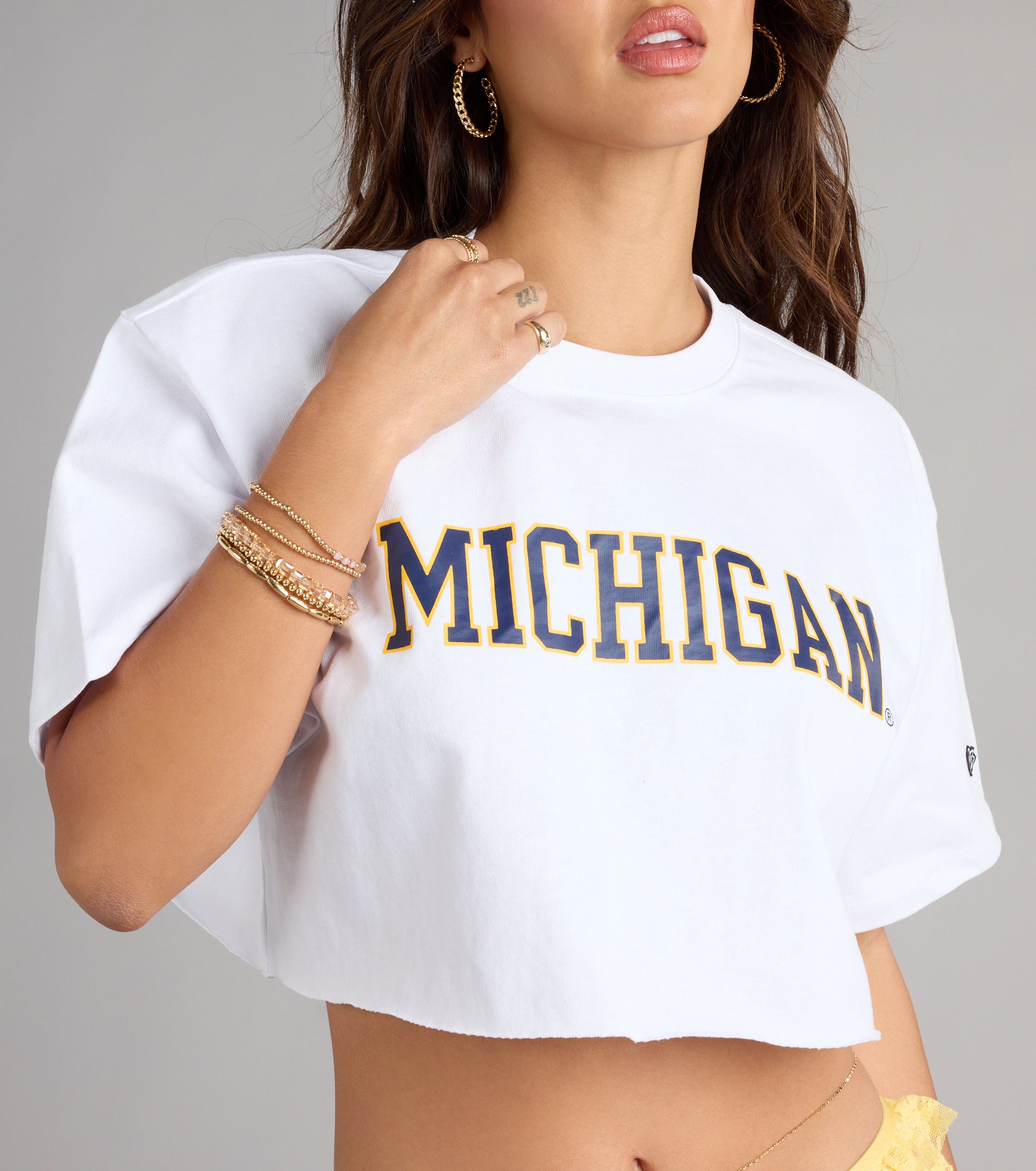 Campus Cool Girl Michigan® Cropped Tee - Image 4