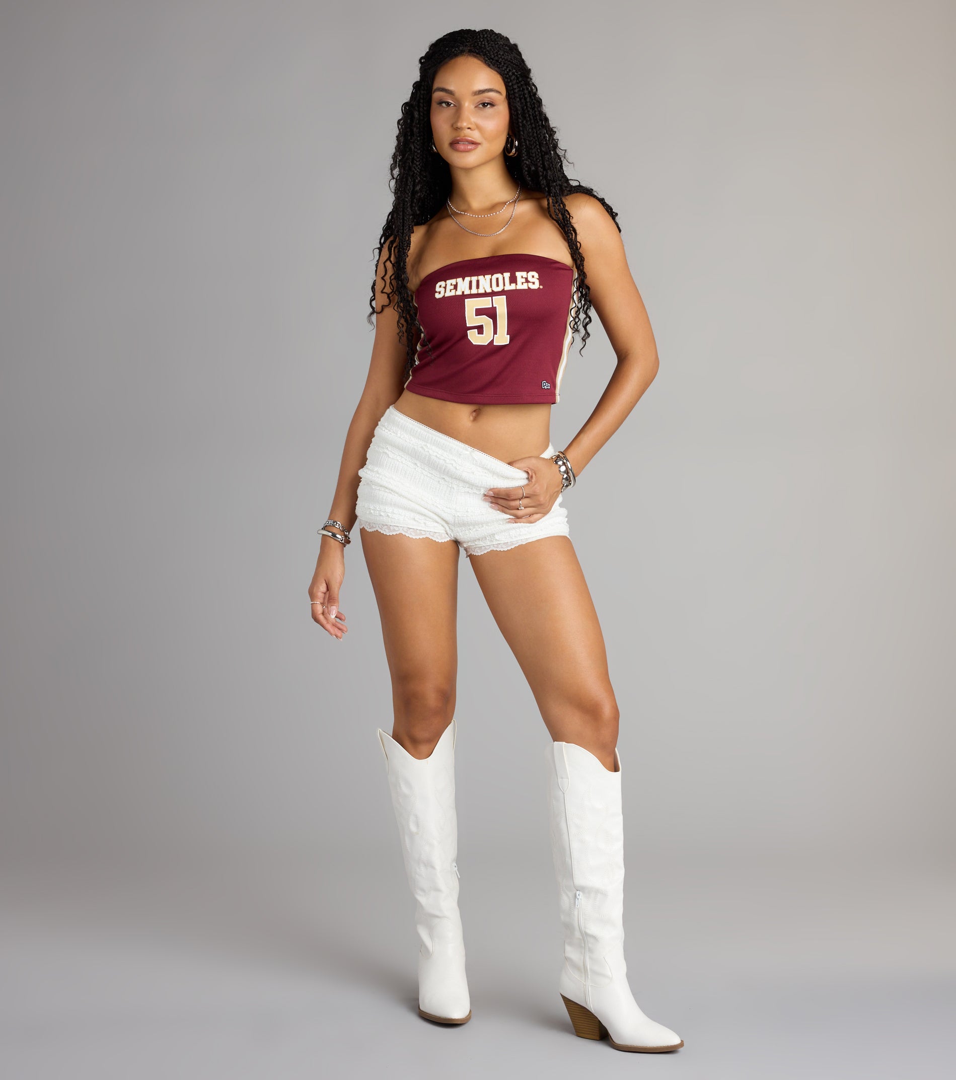 Score To Style Florida State® Jersey Tube Top - Image 3