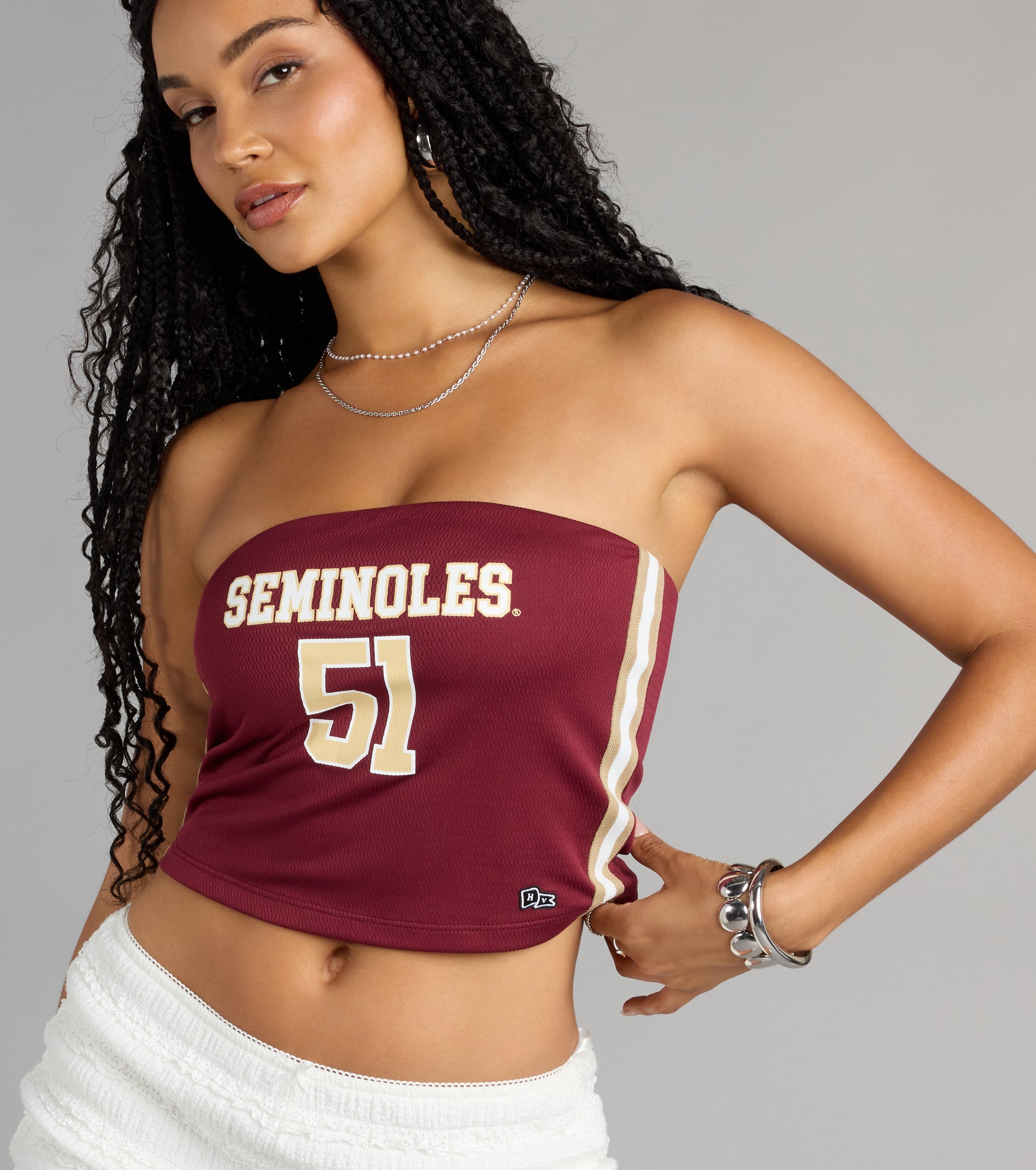 Score To Style Florida State® Jersey Tube Top - Image 4