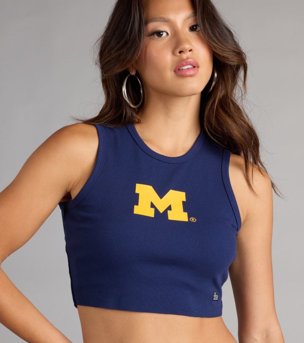 Go Blue® Vibes Michigan® Cropped Tank Top - Image 2