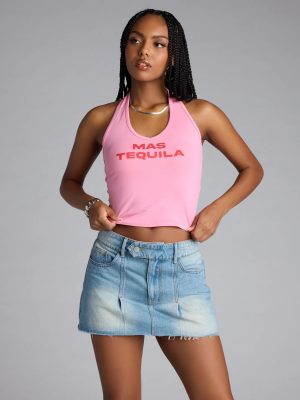Mas Tequila Halter Crop Top