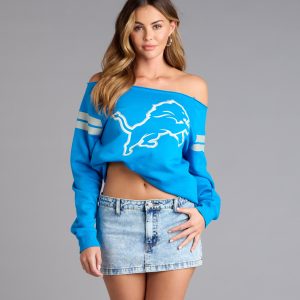 Ultra Game NFL Detroit Lions Pull-Over Top