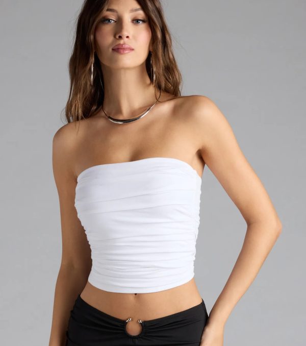 Cutest Vibe Ruched Knit Tube Top - Image 23