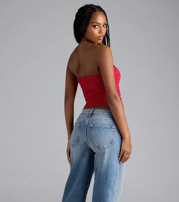 Cutest Vibe Ruched Knit Tube Top - Image 17