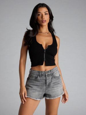 Serving Sporty Zip-Up Crop Tank Top