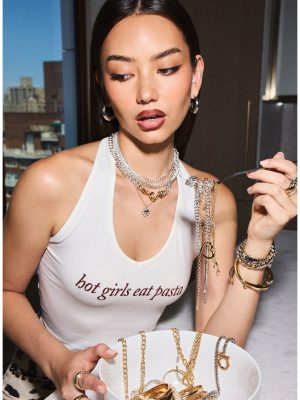 Hot Girls Eat Pasta Graphic Crop Top
