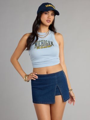 Michigan Wolverines??Winner Ribbed Tank Top