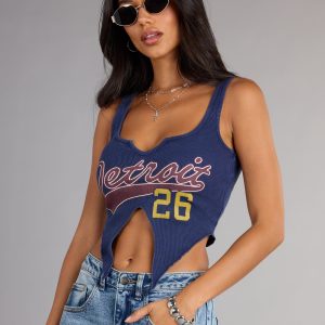 Street Team Graphic Cutout Crop Tank Top