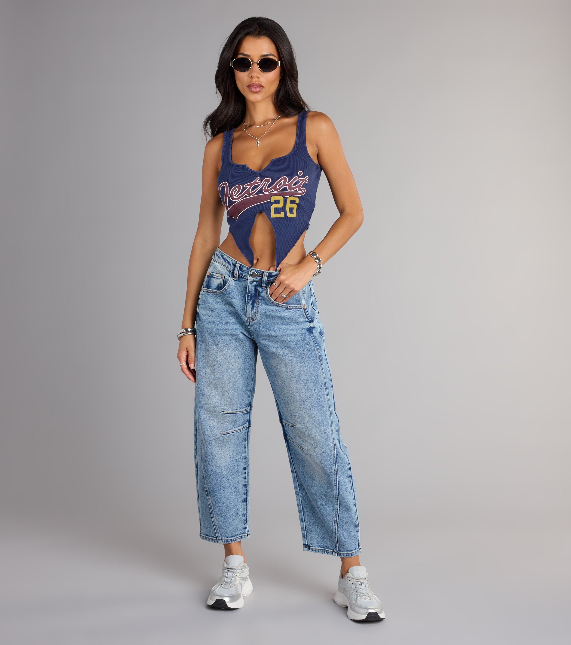 Street Team Graphic Cutout Crop Tank Top - Image 3