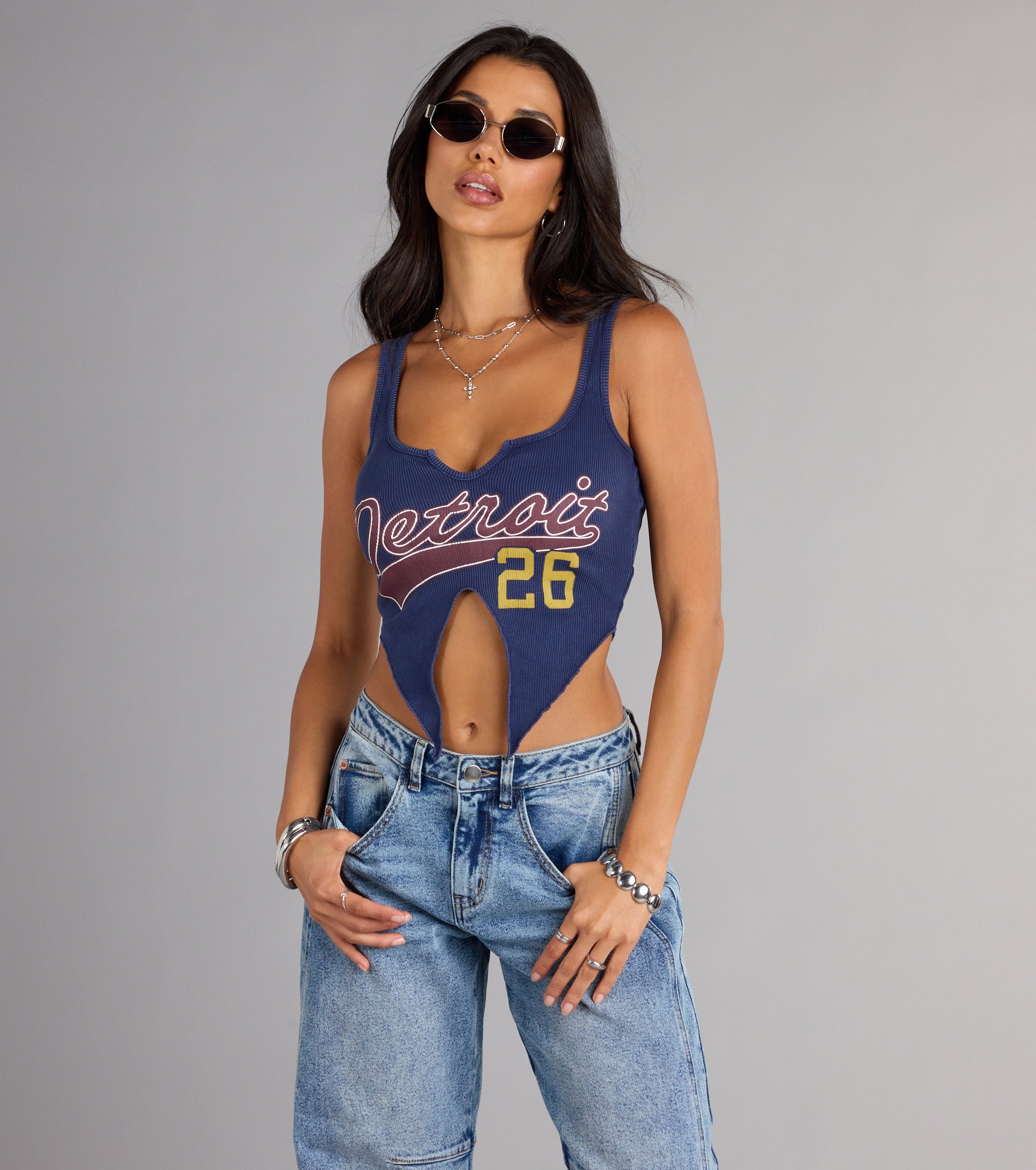 Street Team Graphic Cutout Crop Tank Top - Image 4