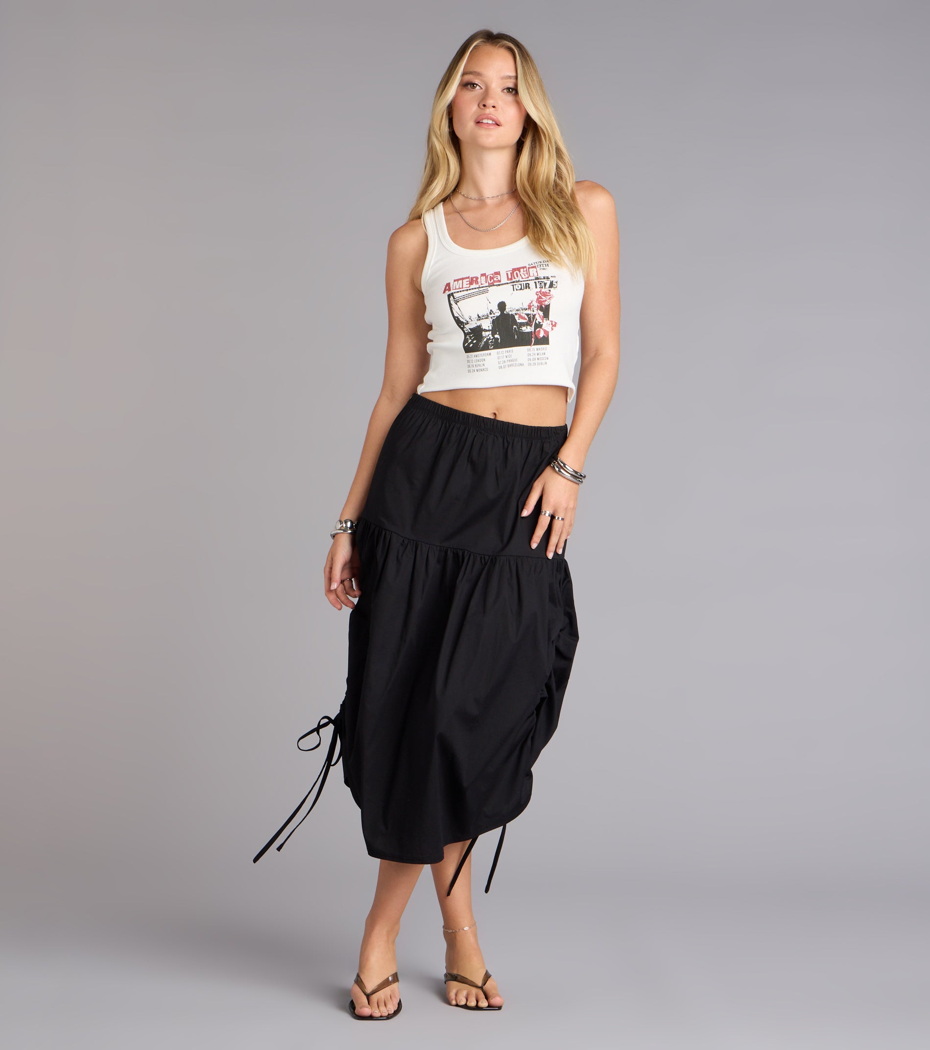 Retro Tour Graphic Crop Tank Top - Image 3