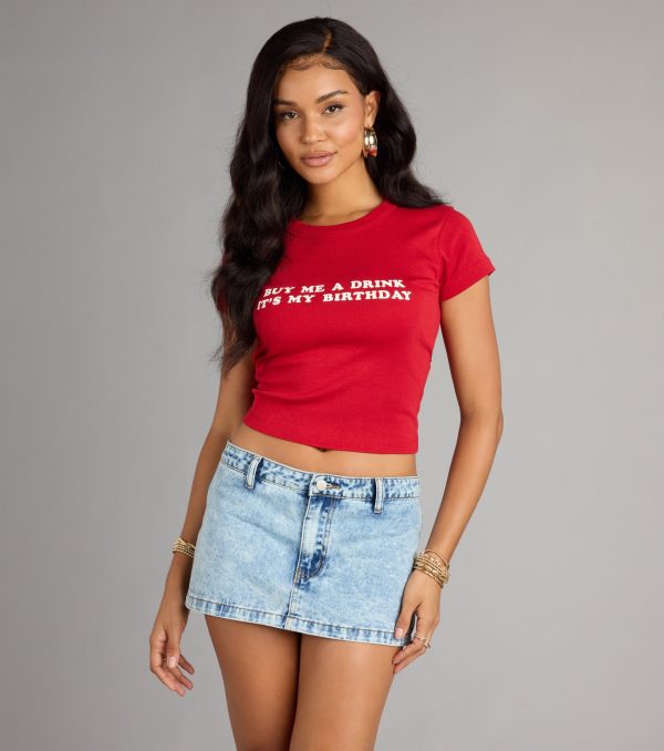 Buy Me A Drink Crop Graphic Tee - Image 4