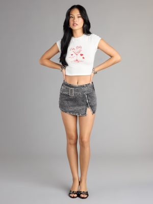 Dirty Details Martini Graphic Crop Tee