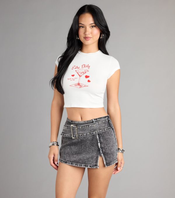 Dirty Details Martini Graphic Crop Tee - Image 4