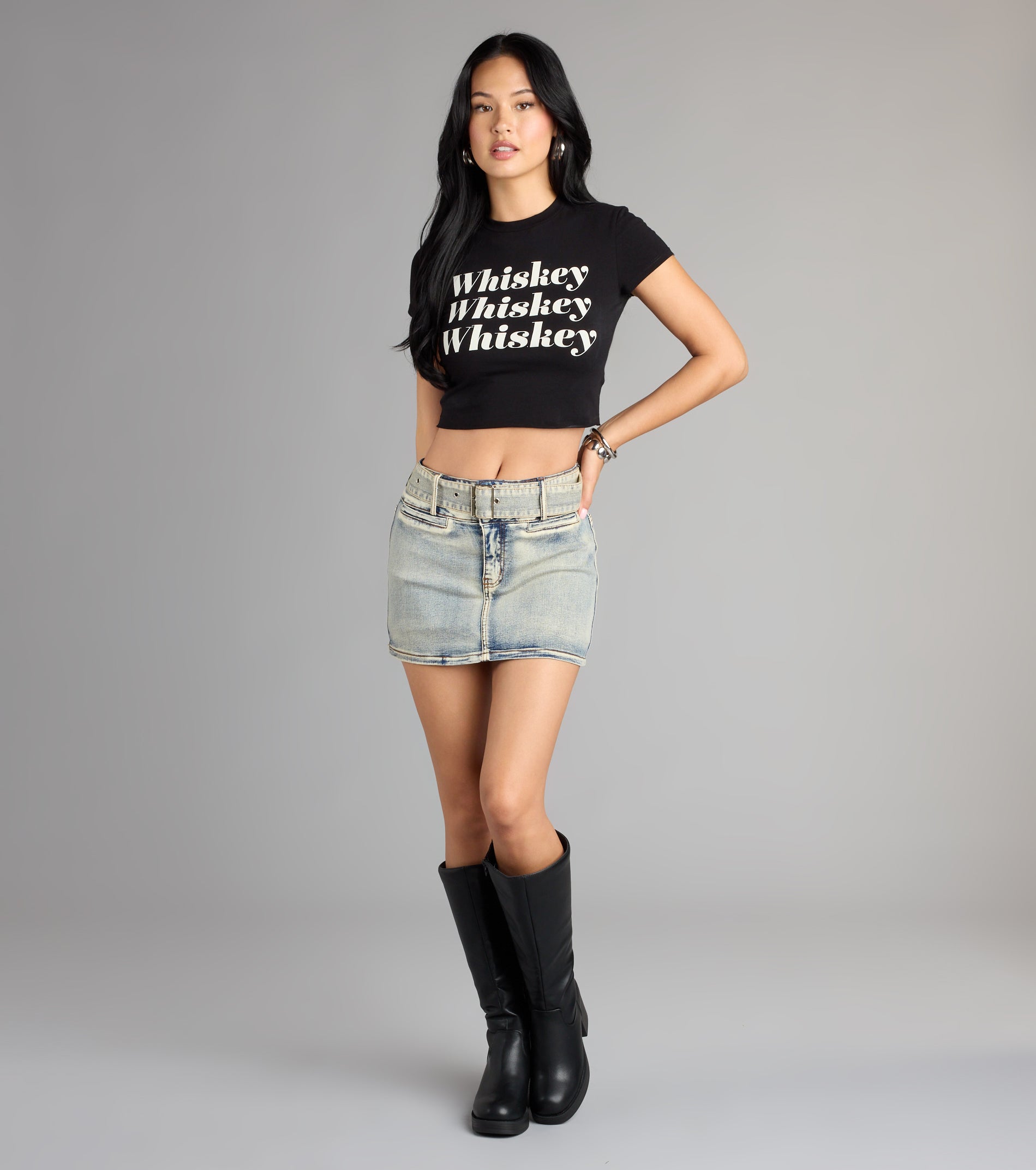 Whiskey Please Graphic Crop Tee - Image 3