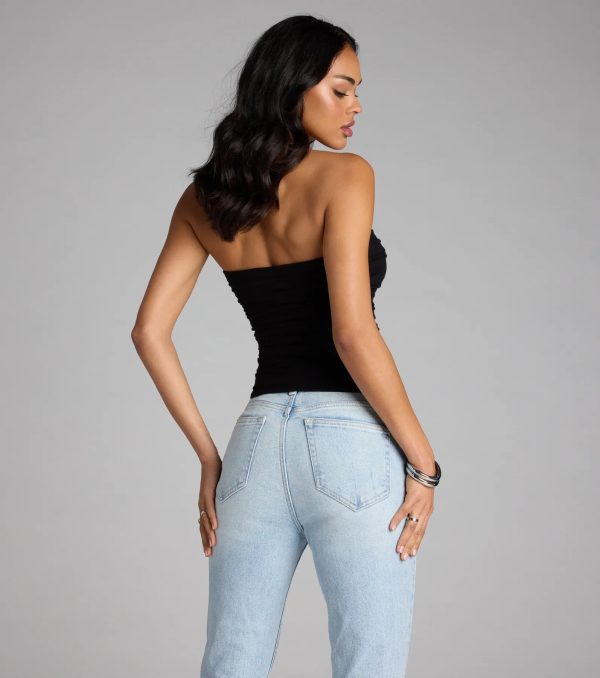 Cutest Vibe Ruched Knit Tube Top - Image 25