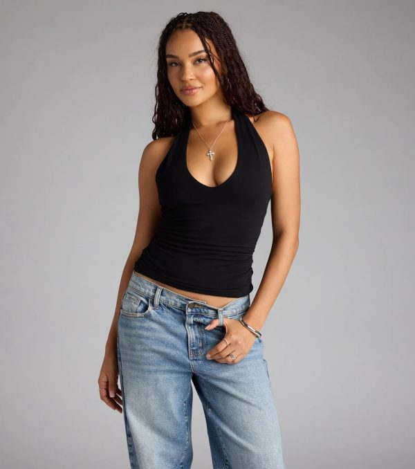 Feel The Vibes Halter V-Neck Crop Top - Image 12