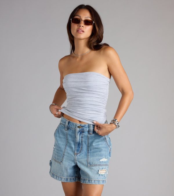 Cutest Vibe Ruched Knit Tube Top - Image 5