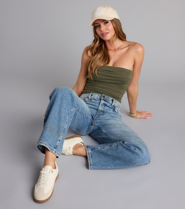 Cutest Vibe Ruched Knit Tube Top - Image 28