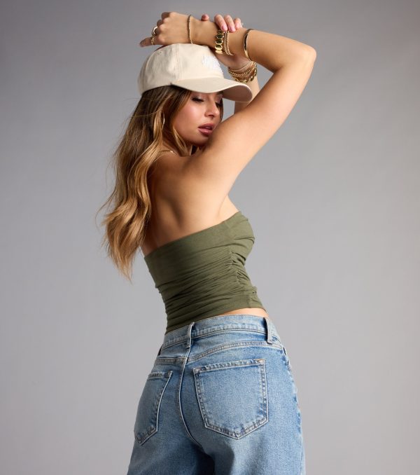 Cutest Vibe Ruched Knit Tube Top - Image 29