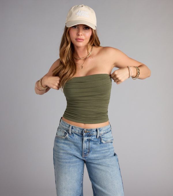Cutest Vibe Ruched Knit Tube Top - Image 31
