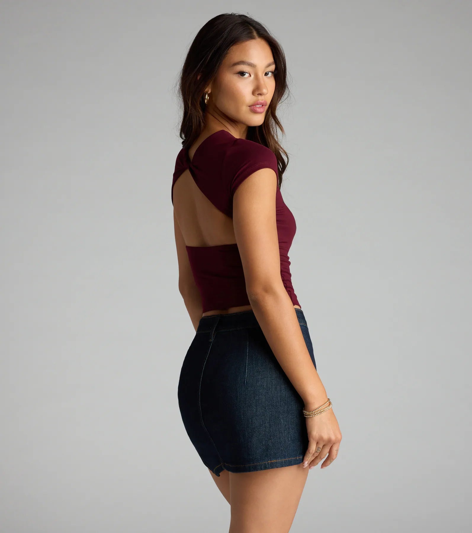 Baby Got Back Basic Crew Neck Crop Tee - Image 19