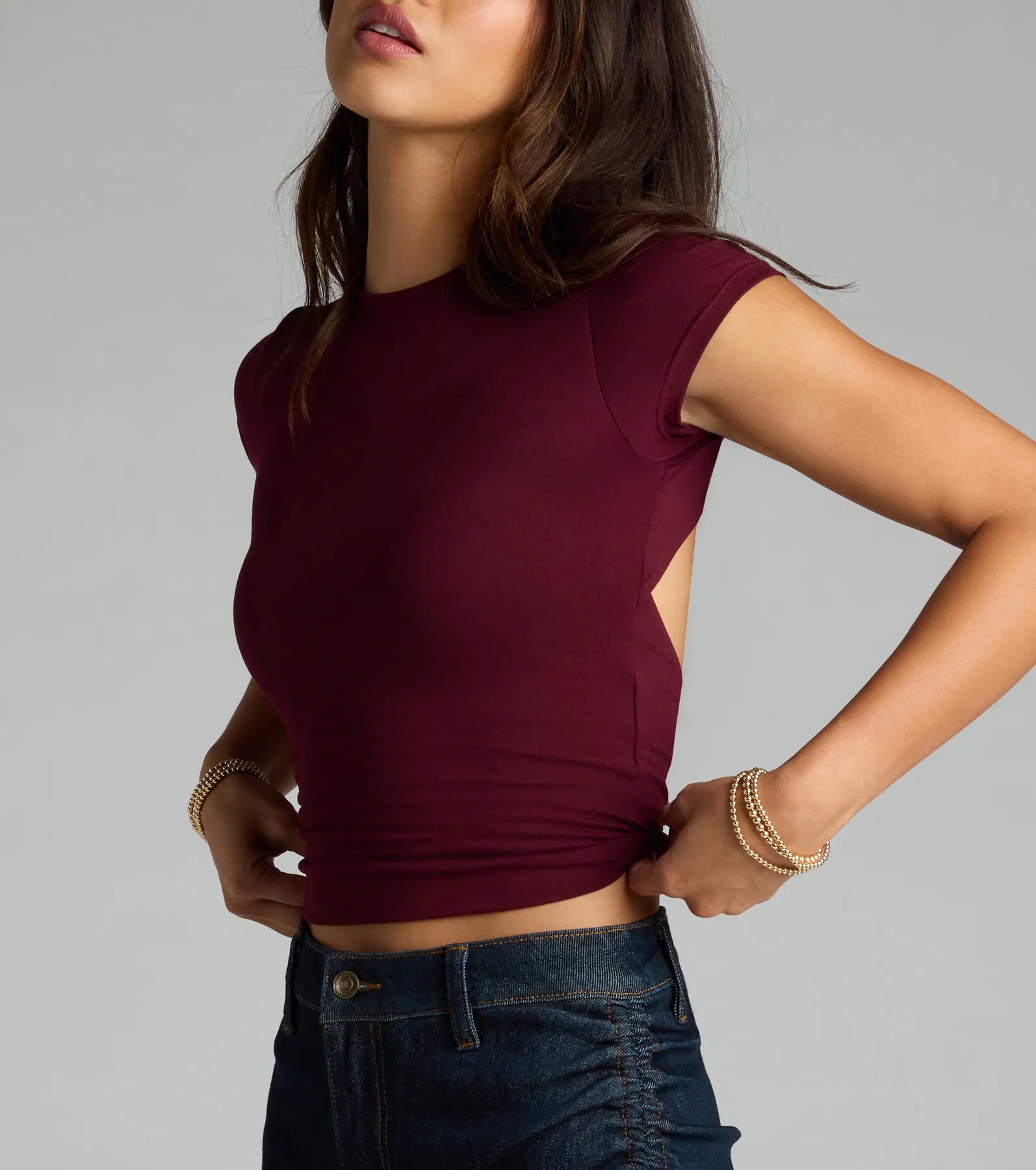 Baby Got Back Basic Crew Neck Crop Tee - Image 21