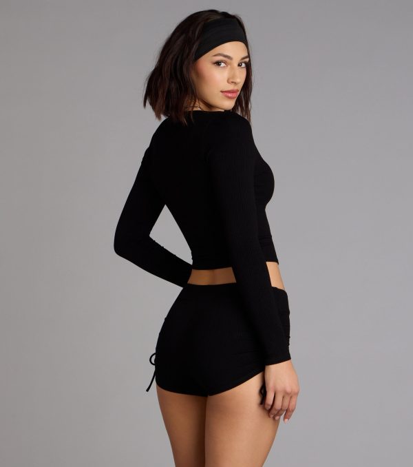 Everyday Long Sleeve Zip-Up Crop Top - Image 6