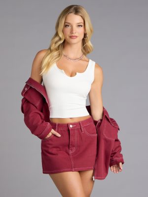 Off Duty Scoop Neck Crop Tank Top