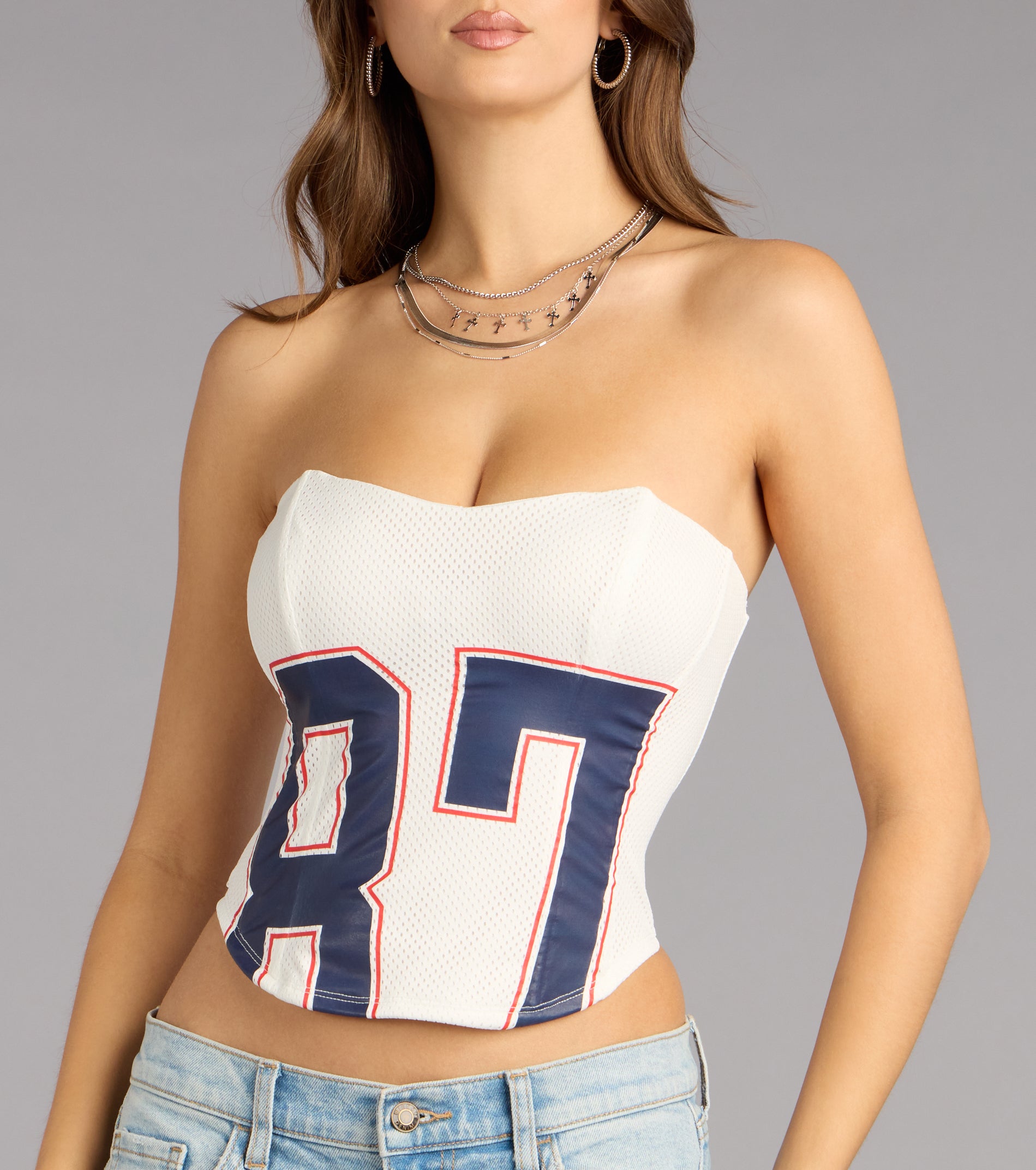Game On Jersey 87 Corset Top - Image 4