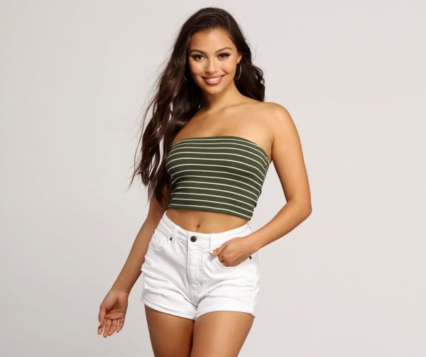 Parallel Lines Striped Tube Top - Image 9