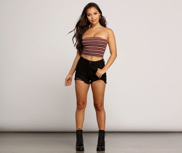 Parallel Lines Striped Tube Top - Image 3