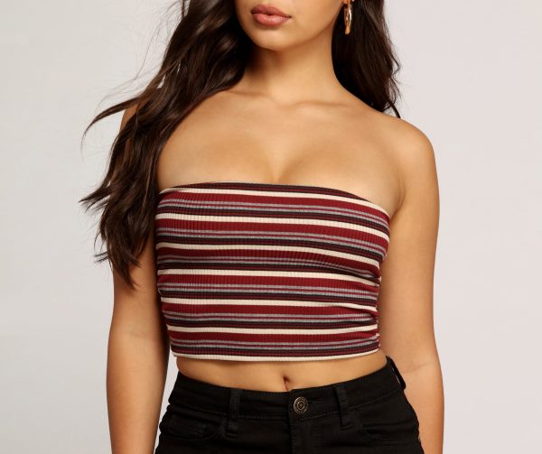 Parallel Lines Striped Tube Top - Image 4