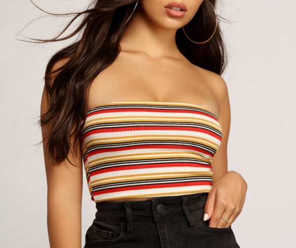 Parallel Lines Striped Tube Top - Image 6
