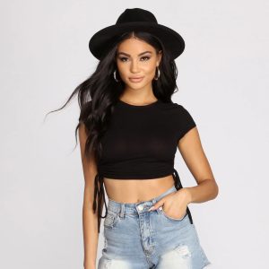 Side To Side Ribbed Knit Crop Top