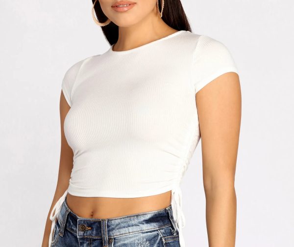 Side To Side Ribbed Knit Crop Top - Image 5