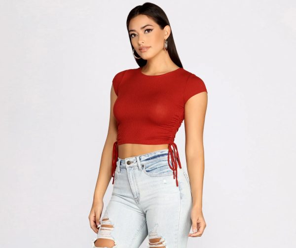 Side To Side Ribbed Knit Crop Top - Image 11
