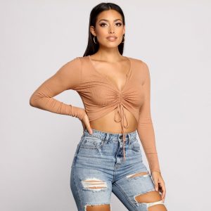 Draw Me In Ribbed Crop Top