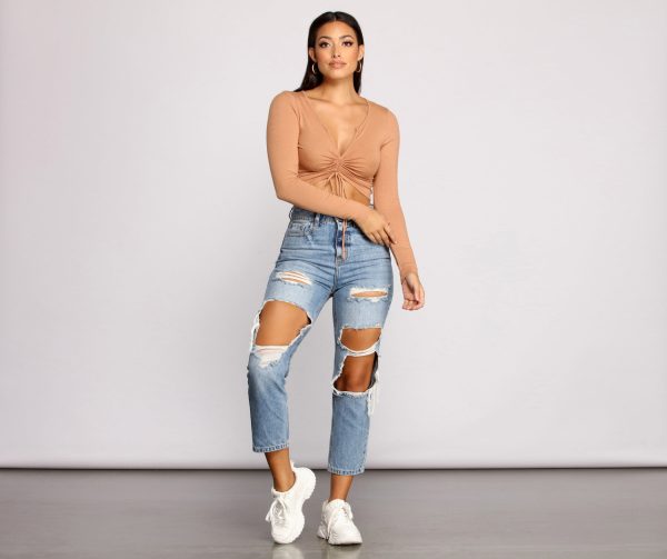 Draw Me In Ribbed Crop Top - Image 2