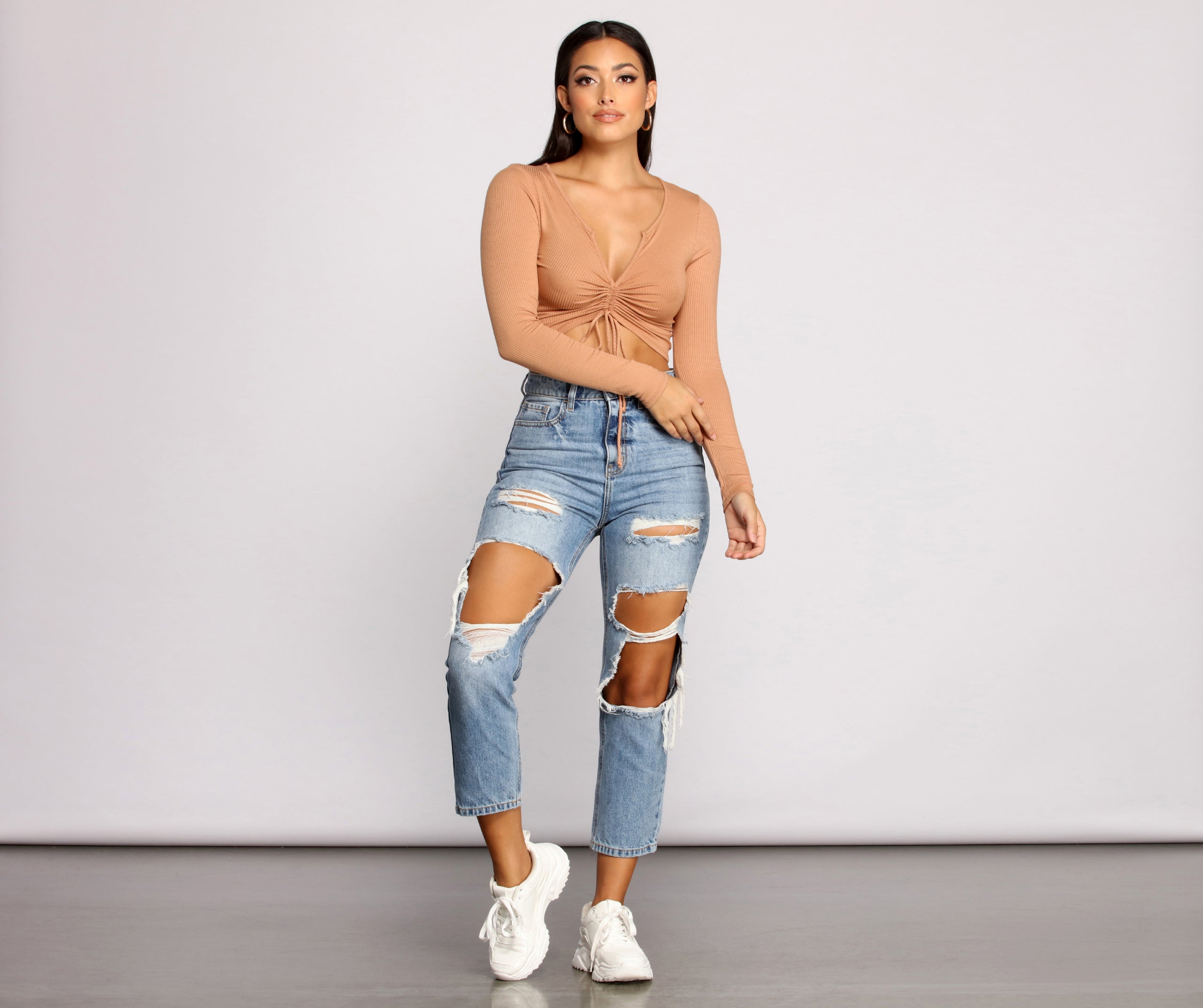 Draw Me In Ribbed Crop Top - Image 2