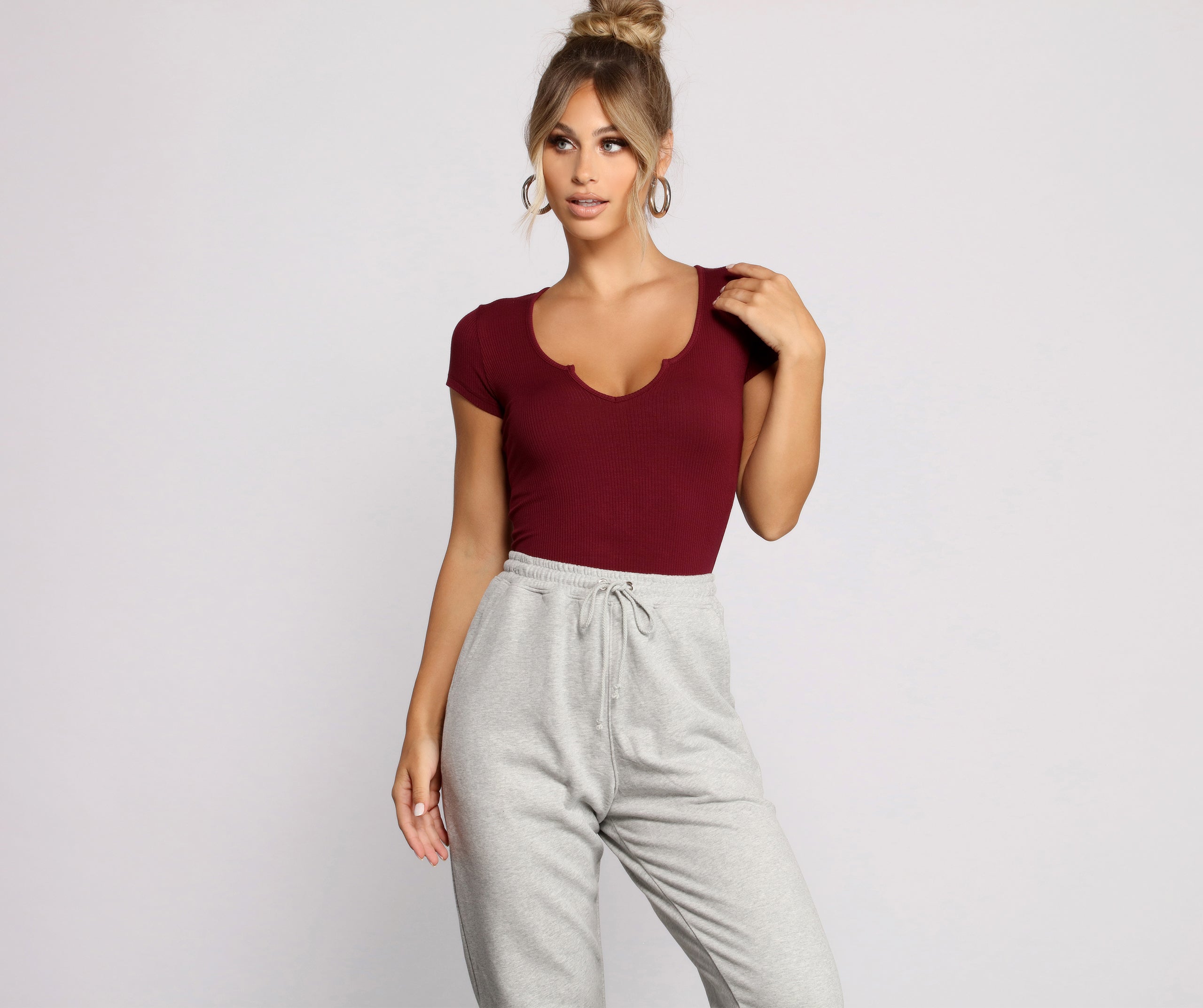 Feeling Basic Ribbed Knit Top - Image 33