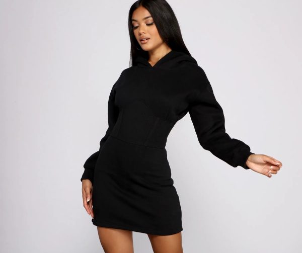 Keeping Knit Casual Hoodie Mini Dress - Image 10